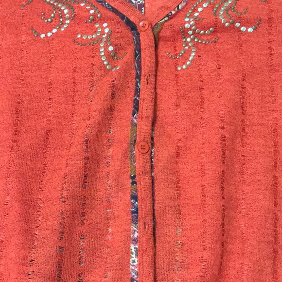Miss Me Rust Embellished Boho High Low Cardigan - Picture 9 of 12